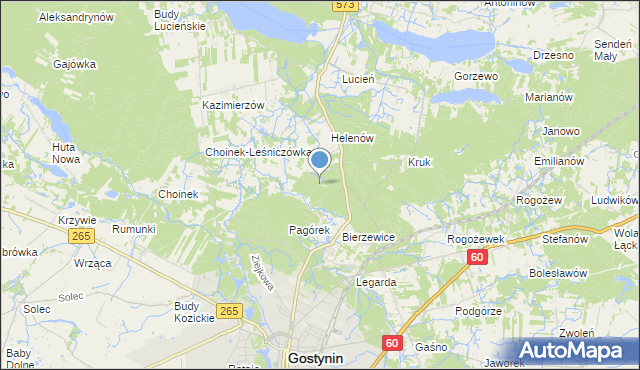 mapa Gajówka Pagórek, Gajówka Pagórek na mapie Targeo